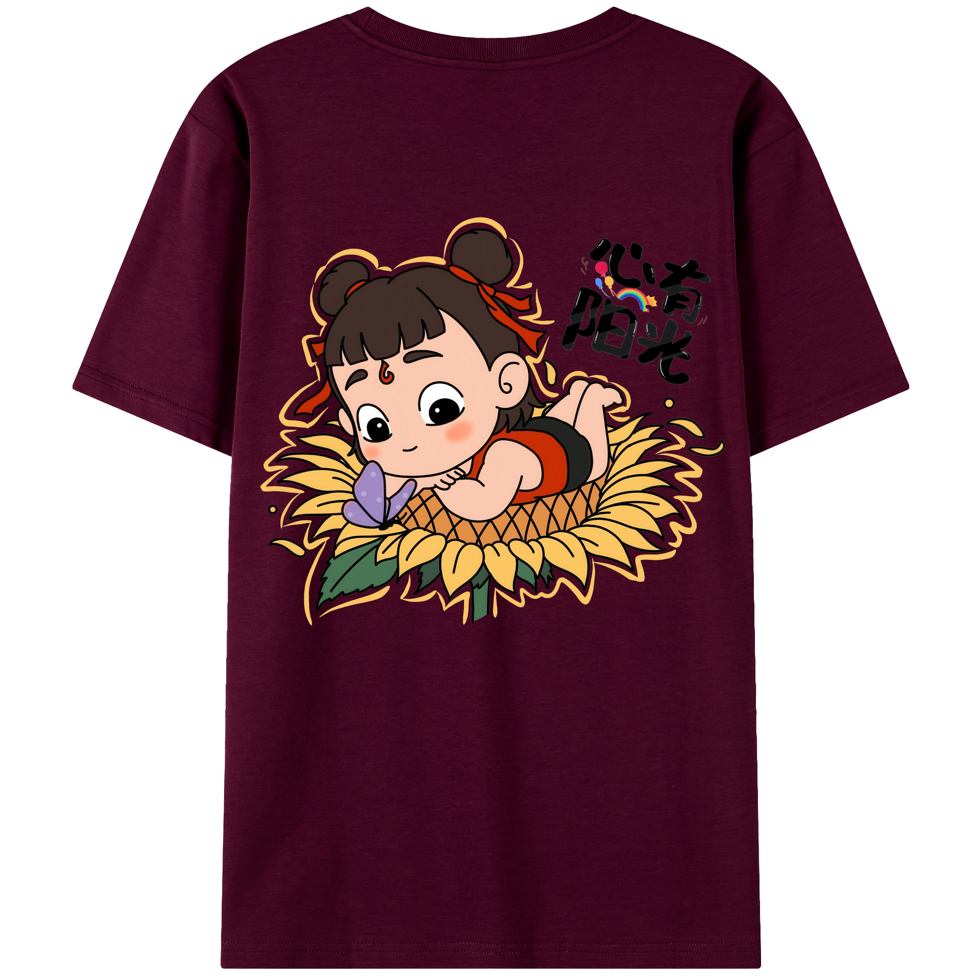 （画像用） Ne Zha 2 ナタ 魔童の大暴れ レディース半袖Tシャツ(バックプリント)